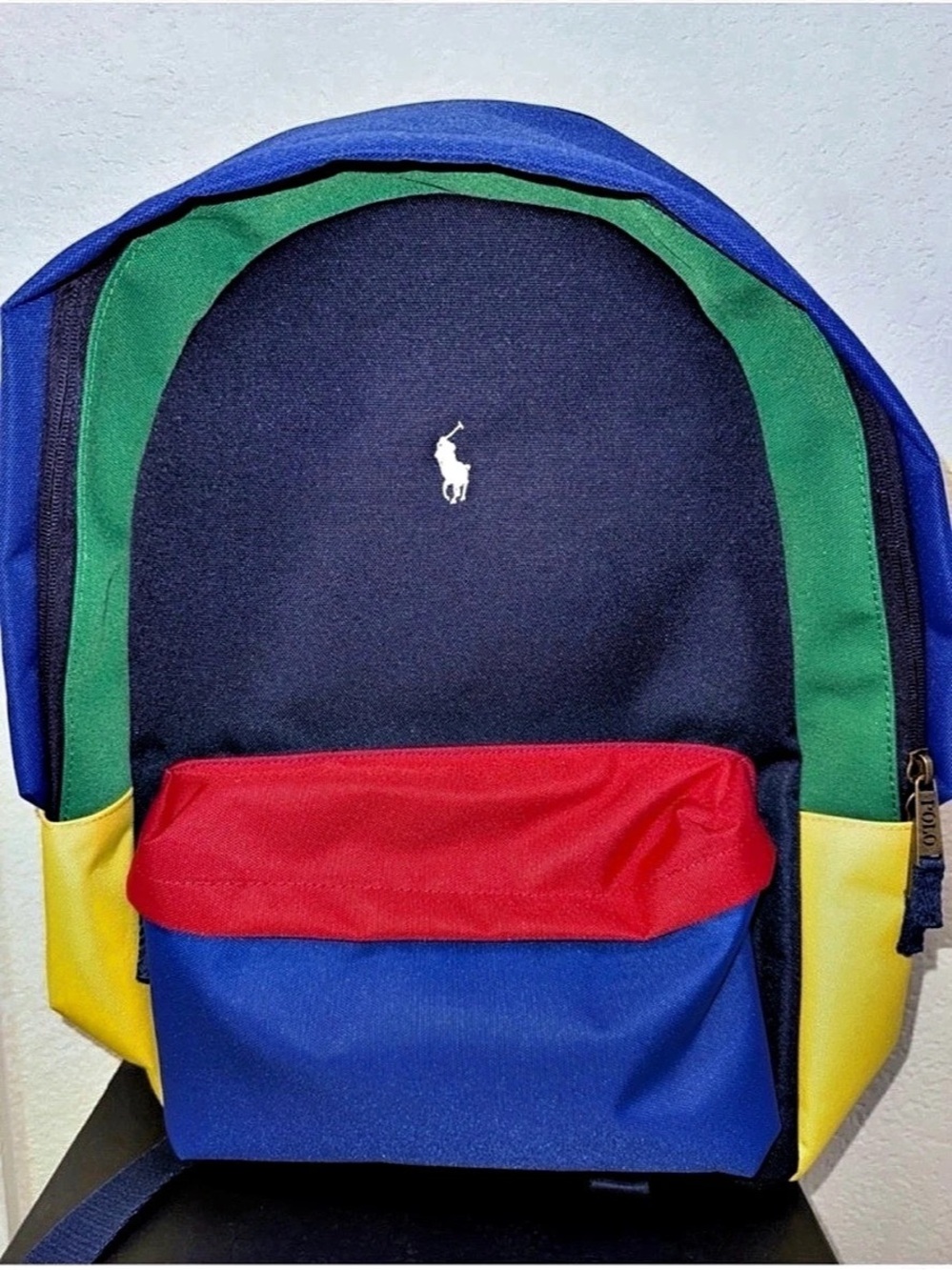 Polo Ralph Lauren Colorblocked Canvas Backpack Blue & Green